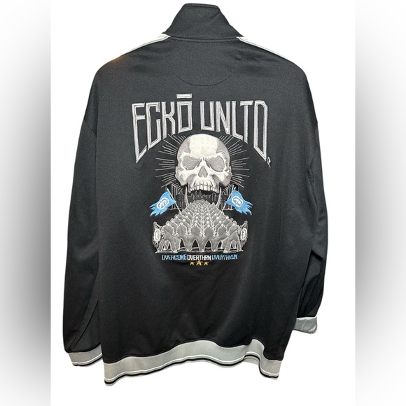 Vintage Y2K ECKO Unlimited Men's Zip Jacket Big Man Size 3XL Skull Track Jacket - Picture 1 of 9